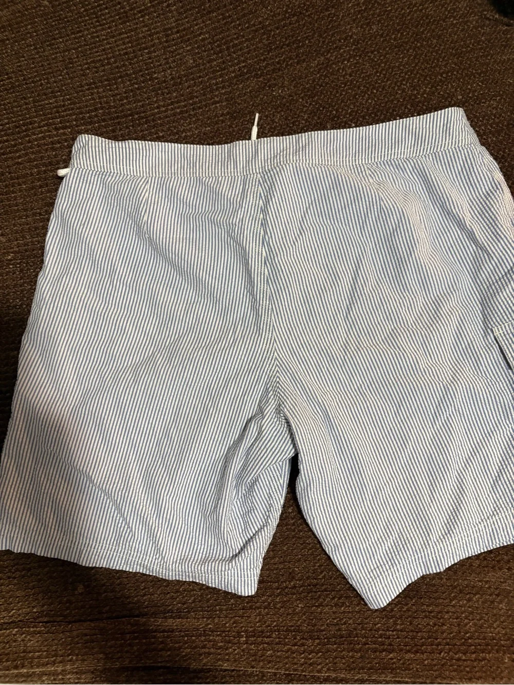 J. Crew Men’s Blue Seersucker Swim Trunks